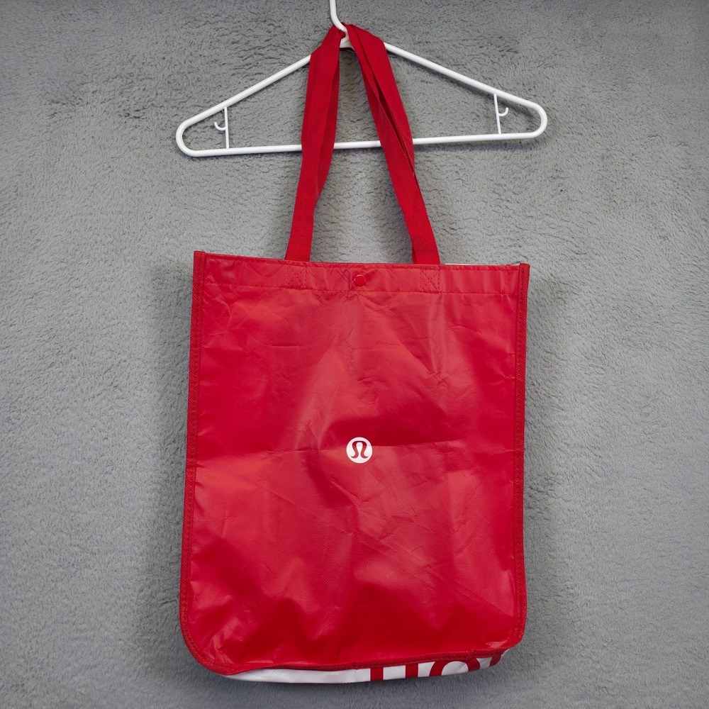 Lululemon Tote Lot of 2 Red White Christmas Holiday Reusable Shopping Gym Yoga - Picture 6 of 16